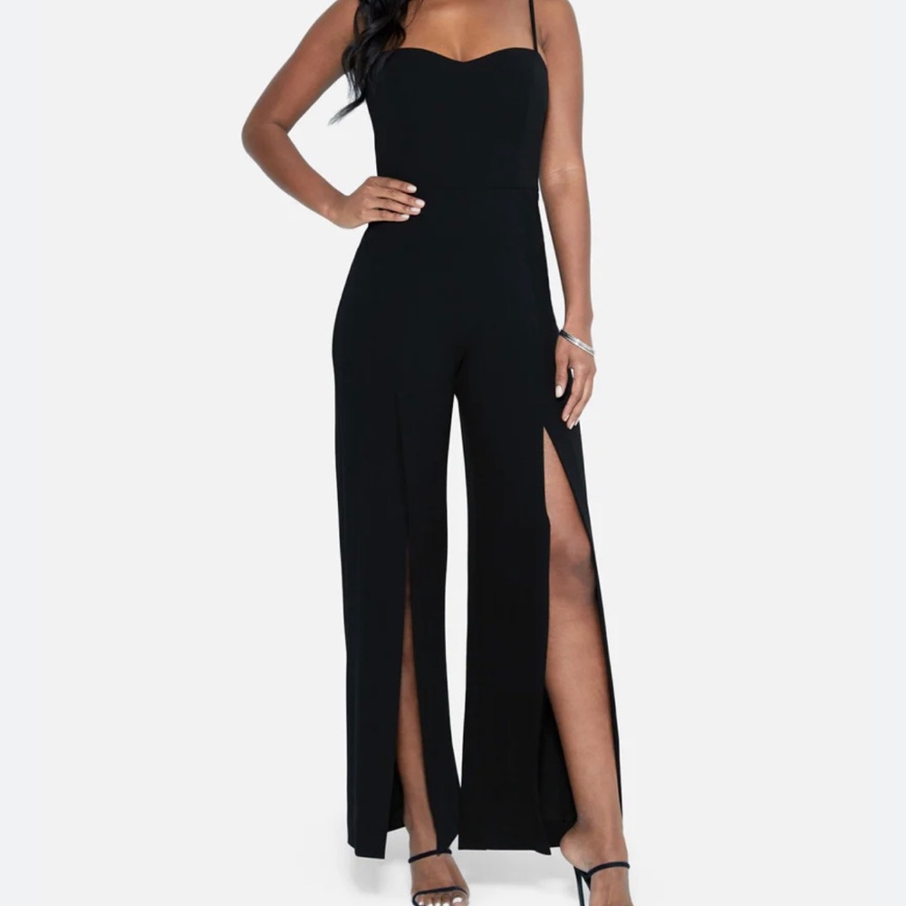 Bebe Open Leg Scuba Jumpsuit